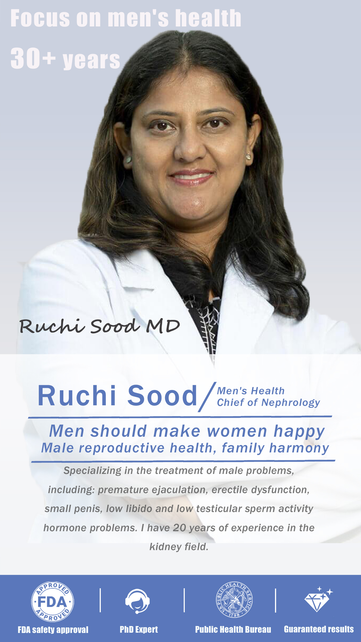 Dr. Ruchi Sood — Men’s Health Chief of Nephrology